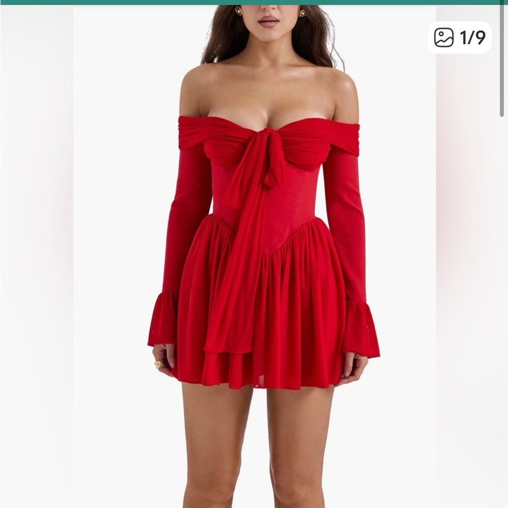 House of CB Strapless Red Dress - Picture 2 of 2